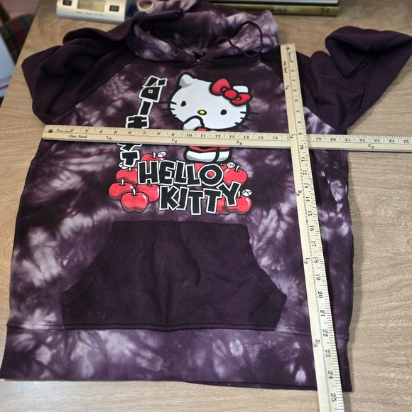 Zine Hello Kitty Hoodie Youth Sweatshirt Tie Dye  Purple Multicolor Large School - Picture 10 of 14